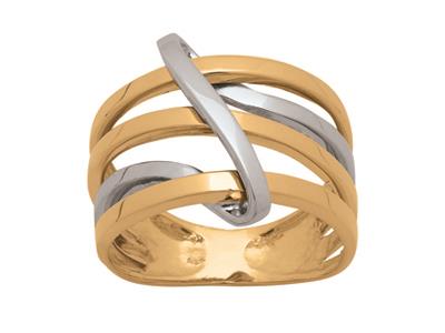 Ring Fantaisie Multi Fils, 18k Bicolor Gold, Finger 52