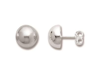Ohrringe Halbkugel 10 Mm, Silber 925