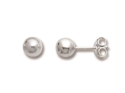 Ohrringe Kugel 6 Mm, 925er Silber