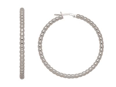 Kugel Creolen 3 Mm, Innendurchmesser 40 Mm, Silber 925