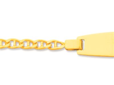 Baby Identitätsarmband Marine-mesh,tonneau-plakette, 14 Cm, 18k Gelbg Old - Standard Bild - 2