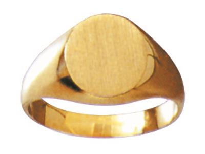 Massiver, Gedrehter Siegelring Platte 11 X 9 Mm, 18k Gelbgold. Ref. 26