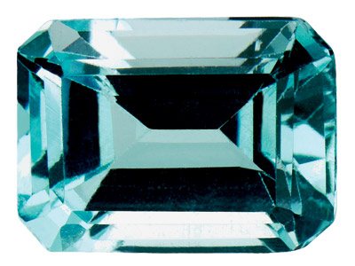 Behandelter Himmelblauer Topas, Smaragdschliff 8 X 6 MM
