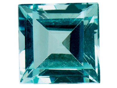 Behandelter Himmelblauer Topas, Quadratisch 4 MM