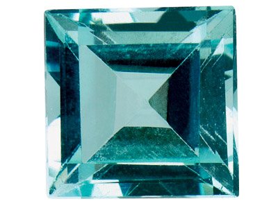 Behandelter Himmelblauer Topas, 5 MM Quadratisch