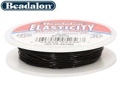 Beadalon Elasticity, Schwarzes Perlenband, 0,5 mm X 25 m - Standard Bild - 2