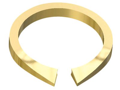 Ringschneide Aus 18 Kt Gelbgold, Schwer, Ss75, D-form, Ringschiene, Größe M - Standard Bild - 2