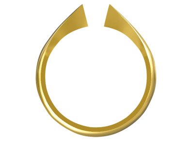 Offener Ringkörper, 18k Gelbgold, Ringgröe 5253. Ref. S215 Gröe M