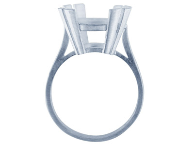 Ring Mit 4 Doppelkrallenfassung Fürstein, 18 X 13 Mm, Silber 925, Rin Ggröße 53/54 - Standard Bild - 2