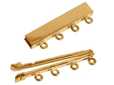 Rechteckiger, Glatter Verschluss 20 Mm, 4-reihig, 18k Gelbgold. Ref. 07116-4 - Standard Bild - 2