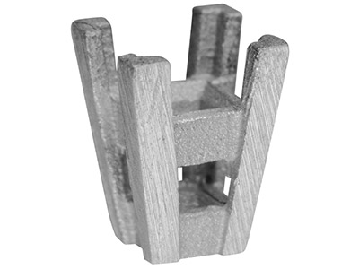 Quadratische Fassung Mit 4 Krallen Für 3,5 MM Stein, Silber 925