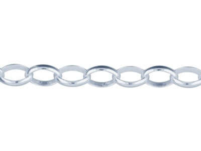 Ovales Jaseron-mesh-armband 5,10mm,19 Cm, 925er Silber - Standard Bild - 2
