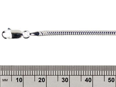Ovales Schlangenarmband Aus Sterlingsilber, Diamantschliff, 2,2 x 1,35 mm, 18 cm - Standard Bild - 2