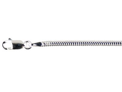 Ovales Schlangenarmband Aus Sterlingsilber, Diamantschliff, 2,2x1,35mm, 18cm