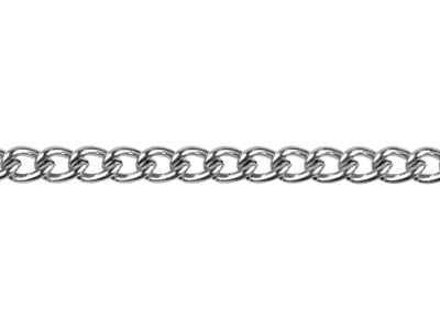 4,4 MM Gourmette-kettenglied, 1 Meter Lang, Versilbert*. - Standard Bild - 1