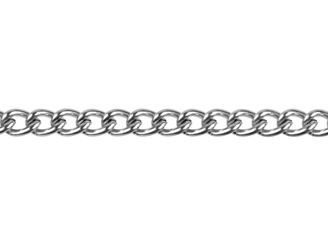 4,4 MM Gourmette-kettenglied, 1 Meter Lang, Versilbert.