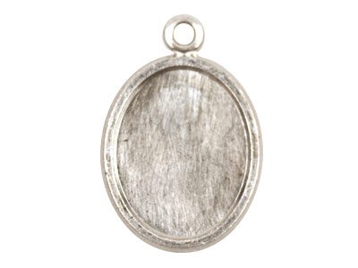 Rohling Ovaler Anhänger Mit Rahmen 20 X 16 X 1,5 Mm, Feinsilber Geglüht 100  Recyceltes Silber