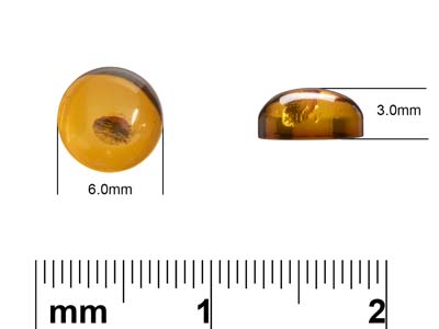 Natürlicher Bernstein, Runder Cabochon, 6 MM - Standard Bild - 4