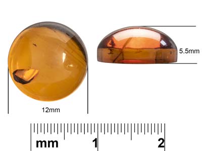 Natürlicher Bernstein, Runder Cabochon, 12 MM - Standard Bild - 4