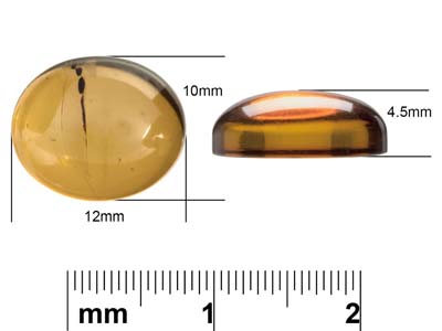 Natürlicher Bernstein, Ovaler Cabochon, 12 X 10 MM - Standard Bild - 4