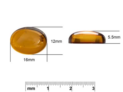 Natürlicher Bernstein, Ovaler Cabochon, 16 X 12 MM - Standard Bild - 4