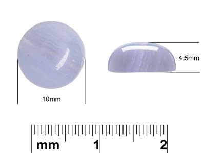 Achat, Runder Cabochon, 10 Mm, Blau Gebändert - Standard Bild - 4