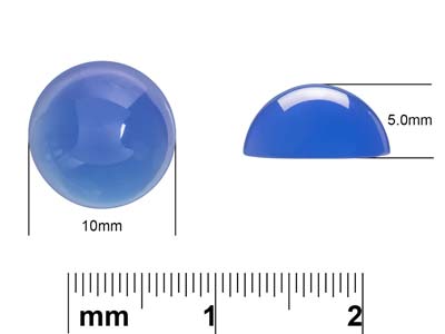 Achat, Runder Cabochon, 10 Mm, Blau - Standard Bild - 4