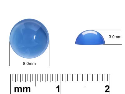 Achat, Runder Cabochon, 8 Mm, Blau - Standard Bild - 4
