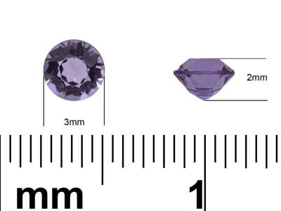 Amethyst, Rund, 3 mm - Standard Bild - 3
