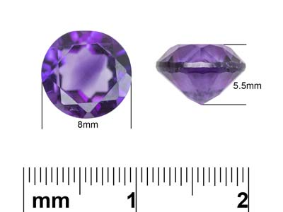 Amethyst, Rund, 8 mm - Standard Bild - 3
