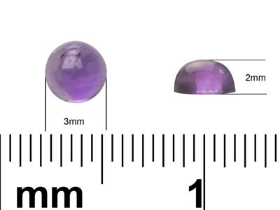 Amethyst, Runder Cabochon, 3 mm - Standard Bild - 4
