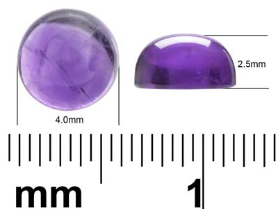 Amethyst, Runder Cabochon, 5 mm - Standard Bild - 4