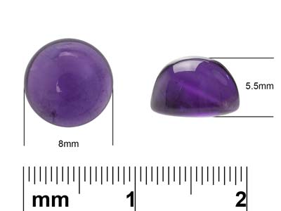 Amethyst, Runder Cabochon, 8 mm - Standard Bild - 4