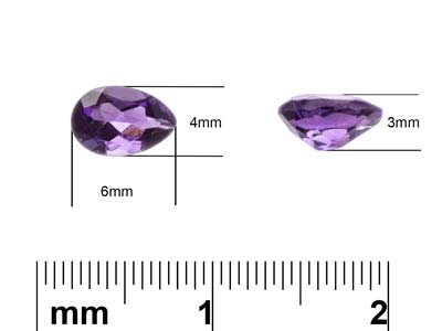 Amethyst Tropfen, 6 X 4 MM - Standard Bild - 3
