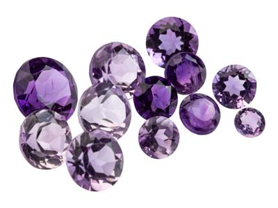Runder Amethyst, Sortiment Von 3 Mmund Mehr, Beutel Mit 12 Stück