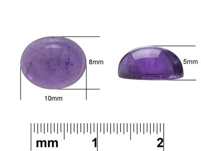 Amethyst, Ovaler Cabochon, 10 X 8 mm - Standard Bild - 4