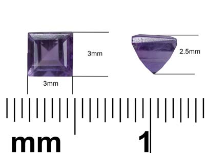 Amethyst Quadratischer Schliff, 3 MM - Standard Bild - 3