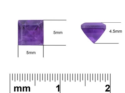 Amethyst, Quadratisch, 5 x 5 mm - Standard Bild - 3