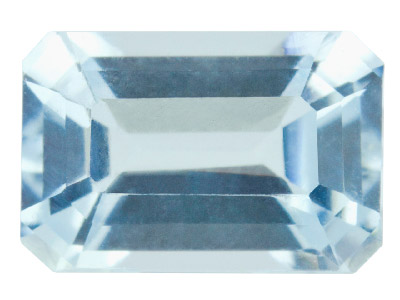 Aquamarin, Achteckig, 6 x 4 mm - Standard Bild - 1