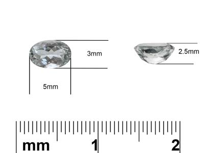 Ovaler Aquamarin, 5 X 3 MM - Standard Bild - 3