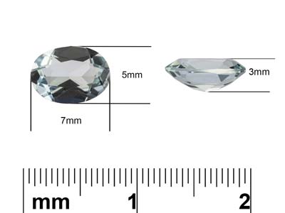 Ovaler Aquamarin, 7 X 5 MM - Standard Bild - 3