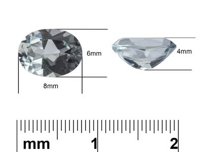 Ovaler Aquamarin, 8 X 6 MM - Standard Bild - 3