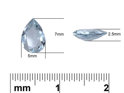 Aquamarin, Birnenförmig, 7 X 5 mm - Standard Bild - 3