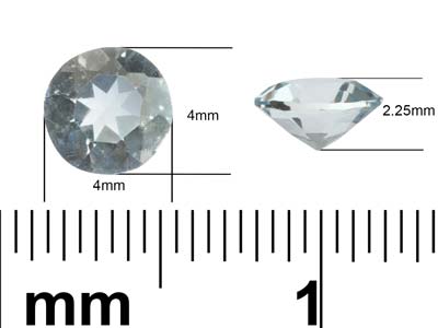 Runder Aquamarin Marine, 4 MM - Standard Bild - 3