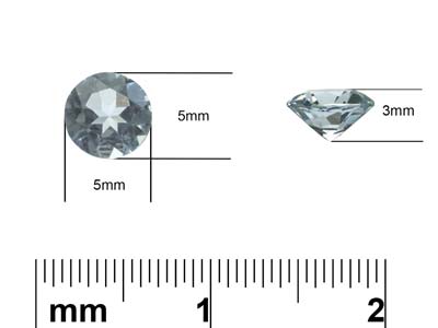 Aquamarin Rund, 5 MM - Standard Bild - 3