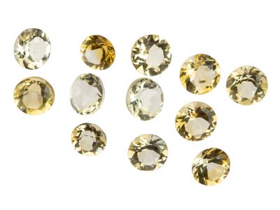 Runder Citrin, Sortiment Von 1,5 Bis 3,5 Mm, Beutel Mit 12 Stück