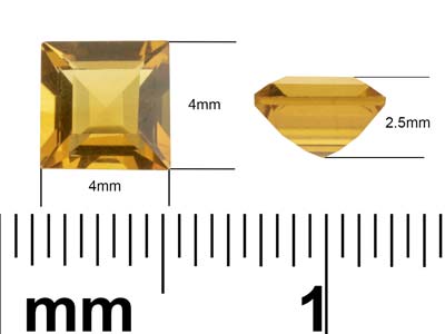 Quadratischer Citrin, 4 MM - Standard Bild - 3