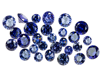 Blaues-Rundes-Zirkonia,-Sortiment--Vo...