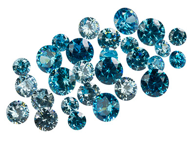 Zirkonia Rund Türkis, Sortiment Von4, 5 Und 6 Mm, Beutel Von 28