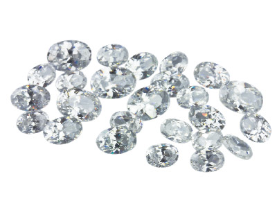 Weies Ovales Zirkoniumoxid, Sortiment Von 5, 6 Und 7 Mm, Packung Zu 25